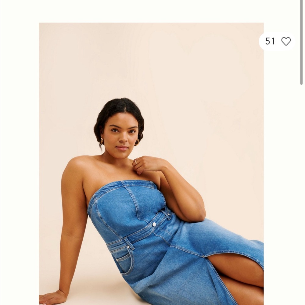 Pilcro Strapless Denim Dress